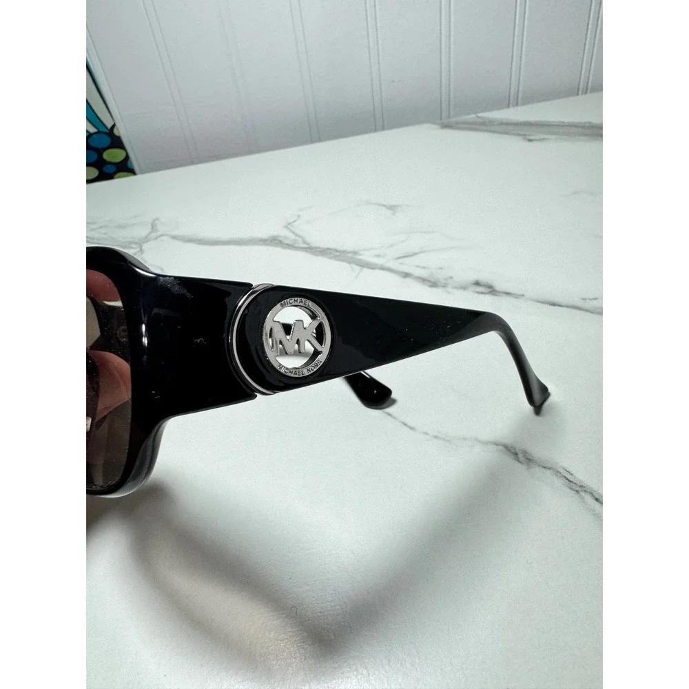 Michael Kors Antigua M2730S 001 Black Oversized Sunglasses with MK Logo Silver